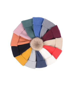 It is better to choose colorful knitted hats with different clothes