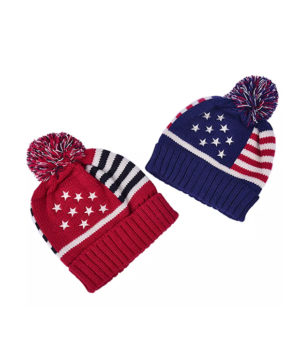 The classic knitted hat can choose to print the national flag pattern.